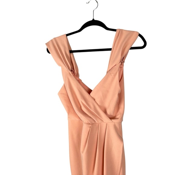 Superdown Draped Peach Sleeveless Ruched Bodycon Mini Dress Size XS - Picture 3 of 8